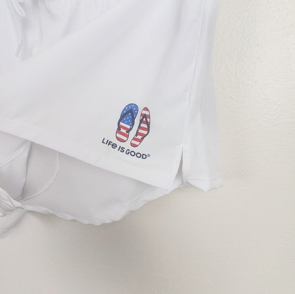 Life Is Good White Boardshorts Size XL Beach Shorts Pool Sun Protection Water - Picture 3 of 8